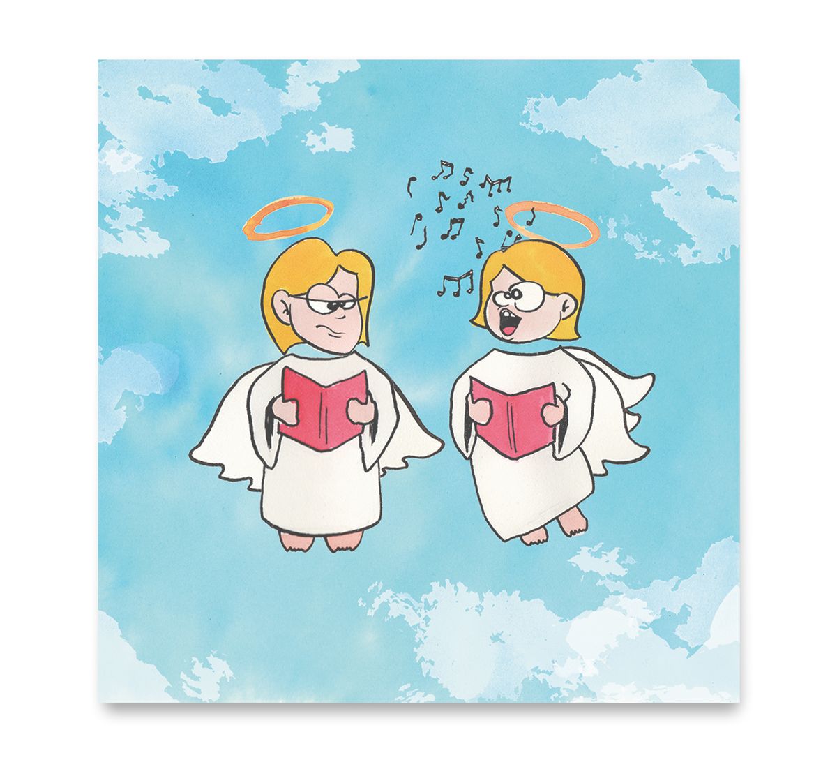 Handgemaakte wenskaart - Engeltjes - Mags Up Your Mind